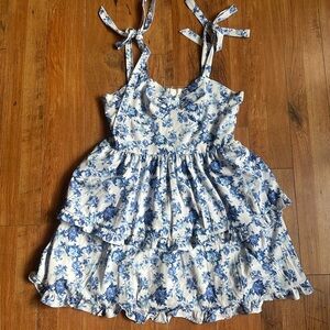 Cupshe blue floral dress